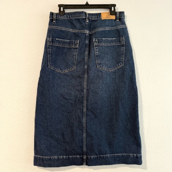 Free People We The Free Wild Roses Midi Skirt Size 28 Dark Blue - Picture 5 of 12